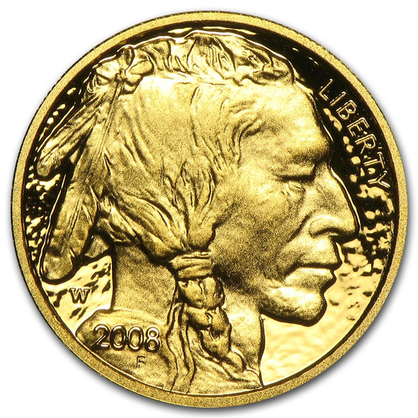 2008-W 1/10 oz Burnished Gold Buffalo (w/box & COA)