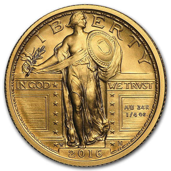 2016-W 1/4 oz Gold Standing Liberty Centennial Coin w/OGP