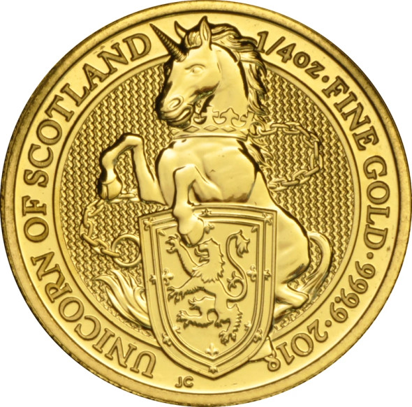 2018 1 oz Great Britain Queen's Beast Gold Coin-Unicorn