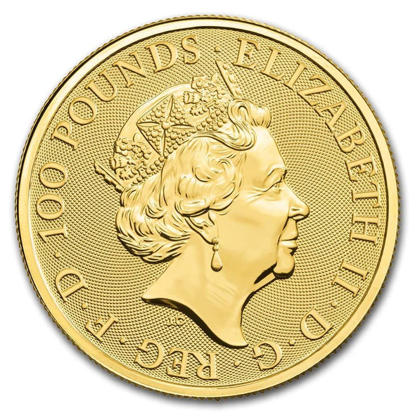 2019 1 oz Great Britain Queen's Beast Gold Coin-Yale