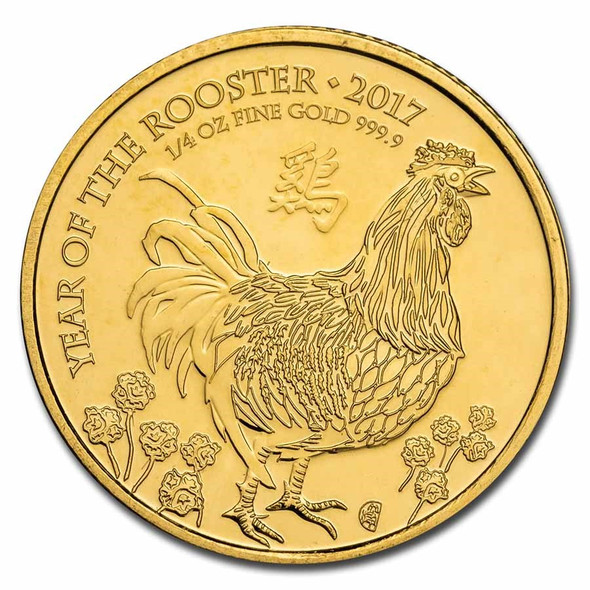 2017 1/4 oz Great Britain Lunar Gold Coin-Rooster