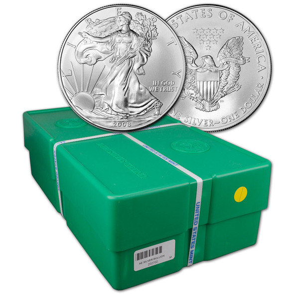 2008 1oz Silver Eagle 500 Coin-Monster Box BU