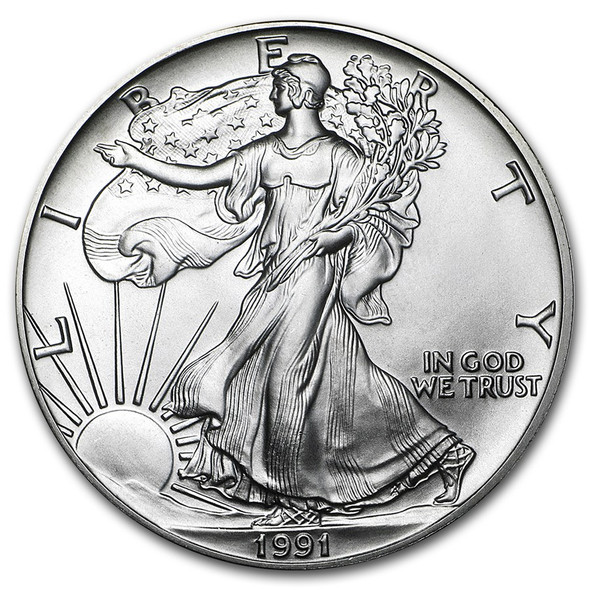 1991 1oz American Silver Eagle BU