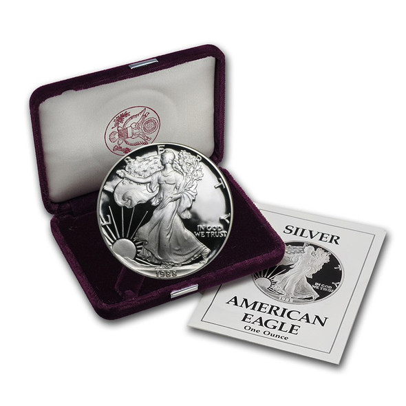 1988-S Proof Silver Eagle (Box & COA)