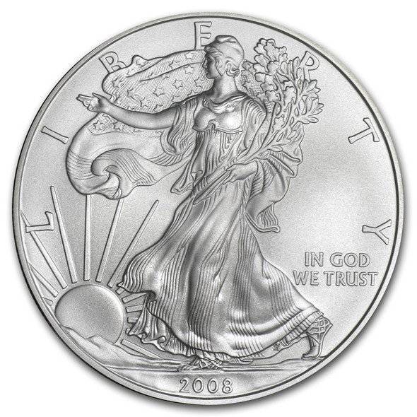2008-W Burnished Silver Eagle (Box & COA)