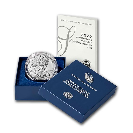 2020-W Burnished Silver Eagle (Box & COA)