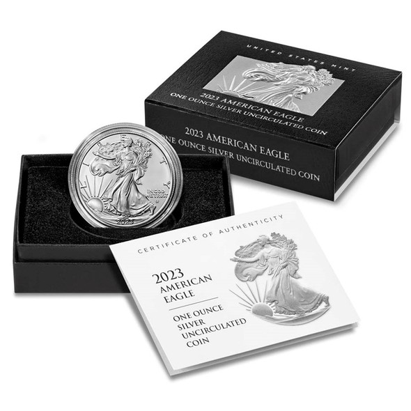 2023-W Burnished Silver Eagle (Box & COA)