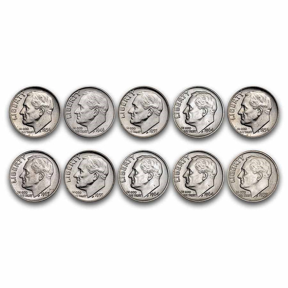 $1 FV 90% Silver Roosevelt Dimes - BU
