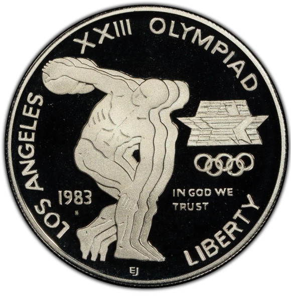1983-P $1LA Olympic Silver Commemorative- BU