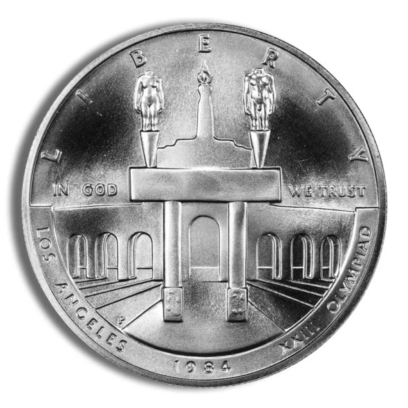 1984-P $1LA Olympic Silver Commemorative- BU