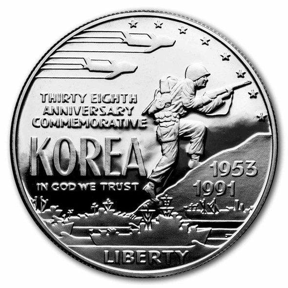 1991-P $1 Korean War Silver Commemorative- Proof