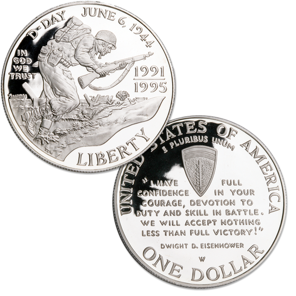1993-W $1 World War II Silver Commem - Proof