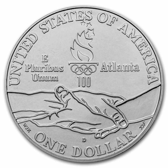 1995-D $1 Track & Field Silver Commem - BU