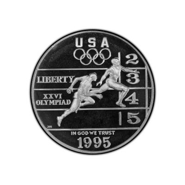 1995-P $1 Track & Field Silver Commem - Proof