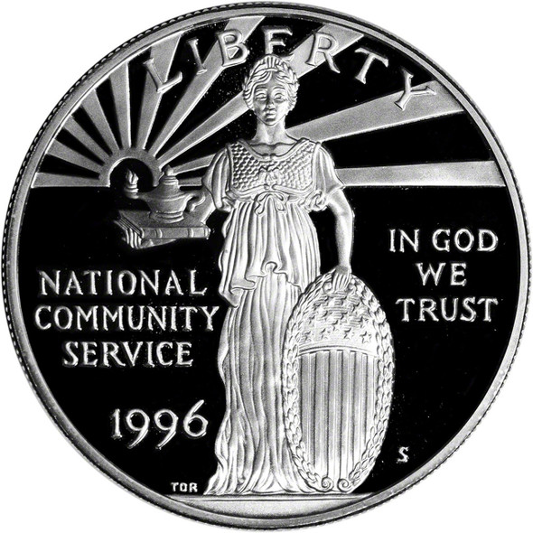 1996-S $1 Community Service Silver Commem - BU