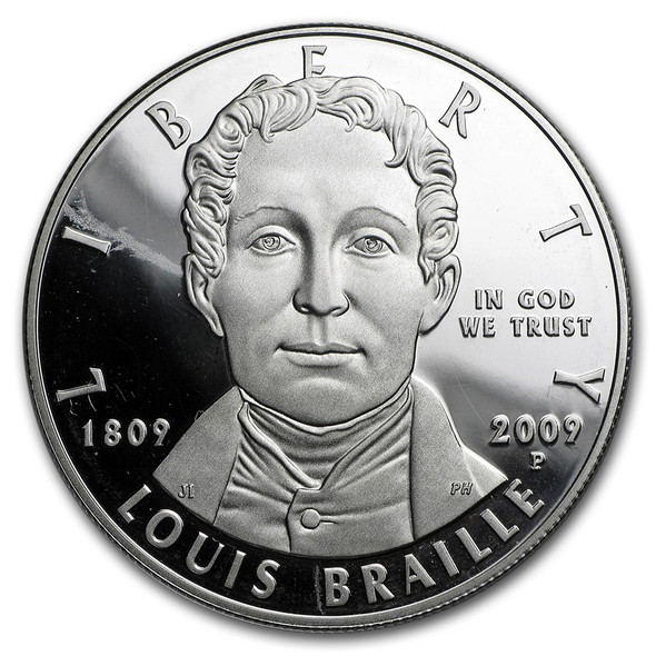 2009-P $1 Louis Braille Silver Commem - BU