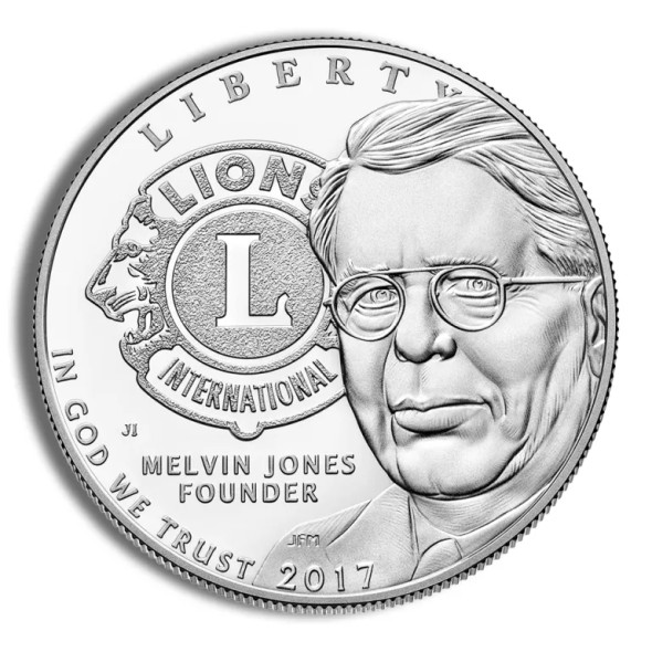 2017-P $1 Lions Club Centennial (Melvin Jones) Silver Commem - Proof