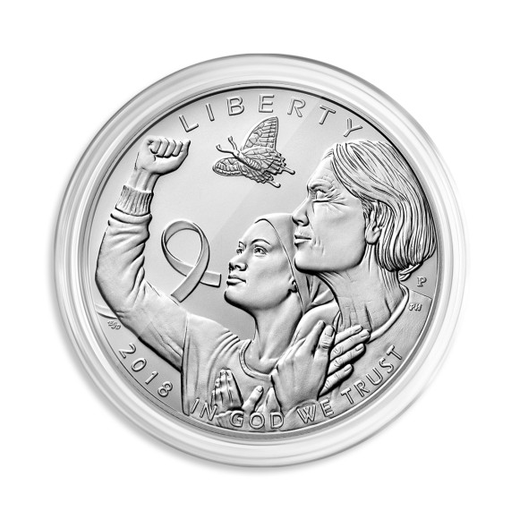 2018-P $1 Breast Cancer Awareness Silver Commem - Proof