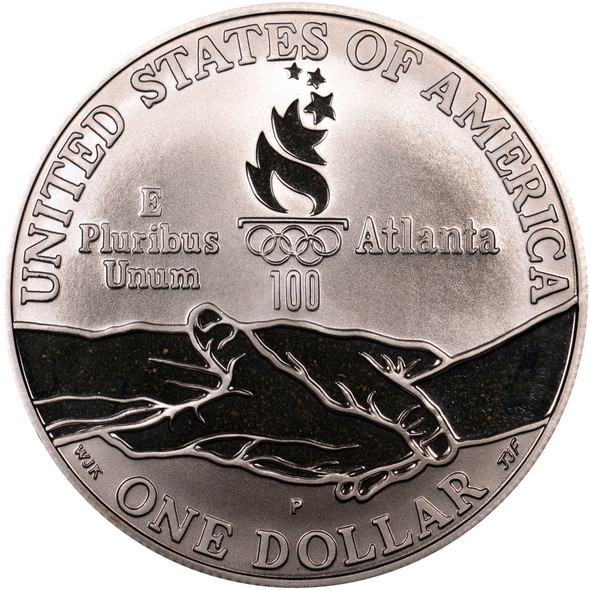 1995-P $1 Olympic Cycling Silver Commem - Proof