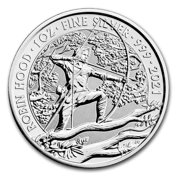 2021 1 oz Silver Great Britain Robin Hood BU