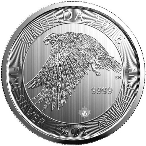 2016 1.5 oz Canadian Snow Falcon Silver Coin 2016 1.5 oz Canadian Snow Falcon Silver Coin