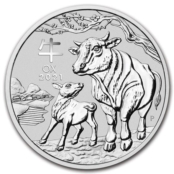 2021 5 oz Australia Silver Lunar Ox BU - Series III 2021 5 oz Australia Silver Lunar Ox BU - Series III