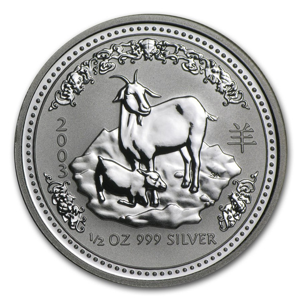 2003 1/2 oz Australia Silver Lunar Goat BU - Series I 2003 1/2 oz Australia Silver Lunar Goat BU - Series I