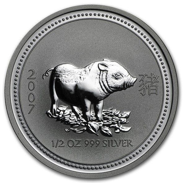 2007 1/2 oz Australia Silver Lunar Pig BU - Series I 2007 1/2 oz Australia Silver Lunar Pig BU - Series I
