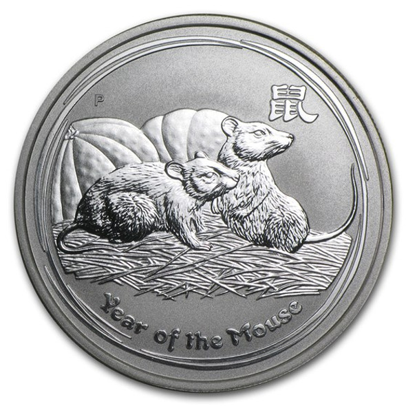 2008 1/2 oz Australia Silver Lunar Mouse BU - Series II 2008 1/2 oz Australia Silver Lunar Mouse BU - Series II