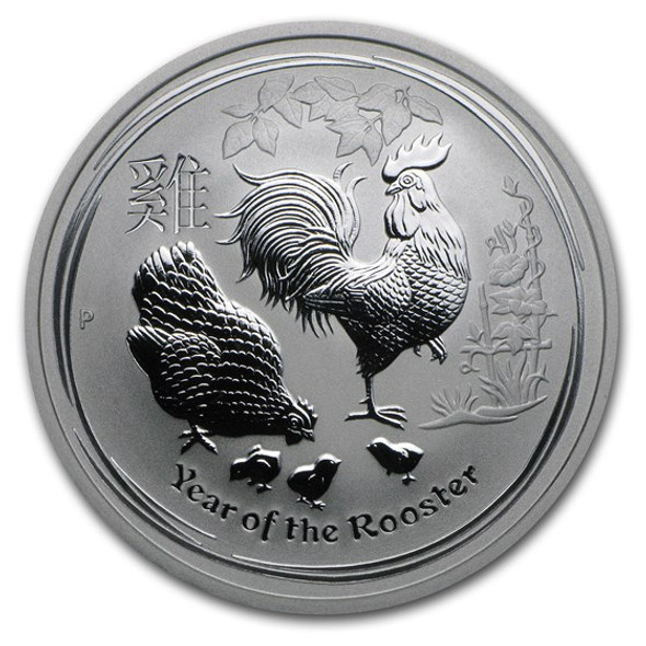 2017 1/2 oz Australia Silver Lunar Rooster BU - Series II 2017 1/2 oz Australia Silver Lunar Rooster BU - Series II