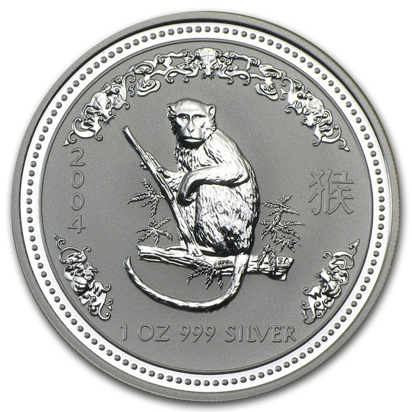 2004 1 oz Australia Silver Lunar Monkey BU - Series I