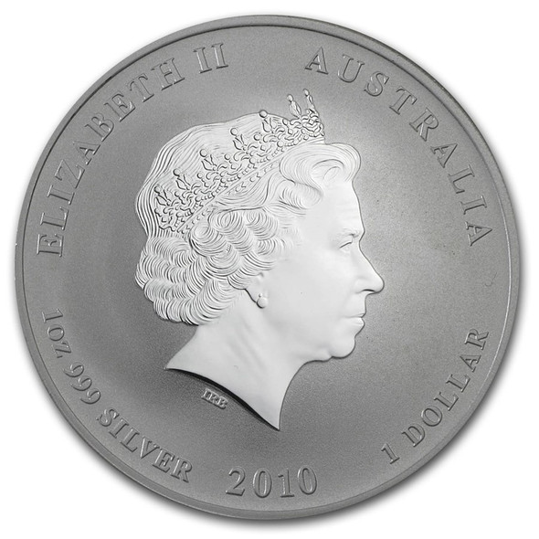 2010 1 oz Australia Silver Lunar Tiger BU - Series II