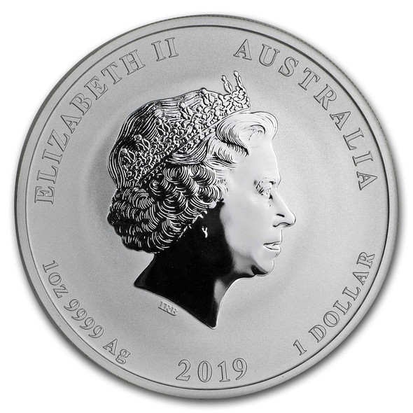 2019 1 oz Australia Silver Lunar Pig BU - Series II