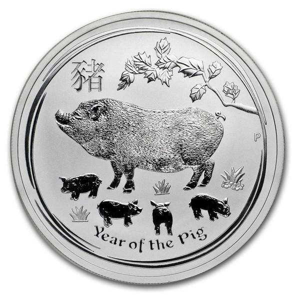 2019 1 oz Australia Silver Lunar Pig BU - Series II