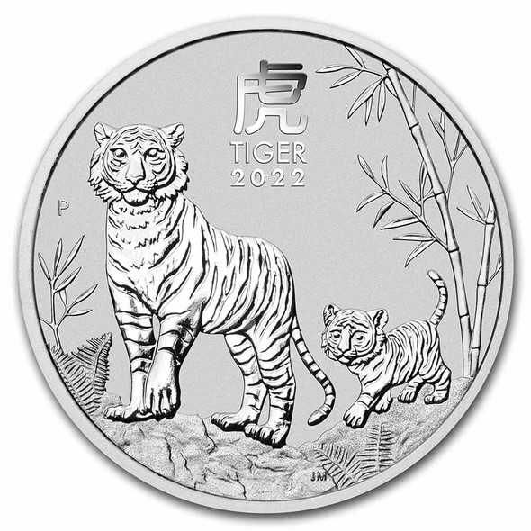 2022 1 oz Australia Silver Lunar Tiger BU - Series III