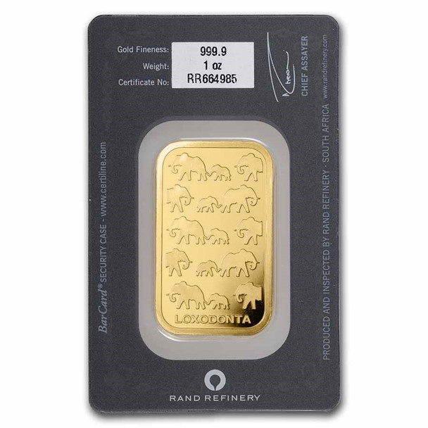 1 oz Gold Bar - Rand Refinery (Carded)