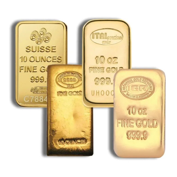 10 oz Gold Bar - Brand Varies .9999