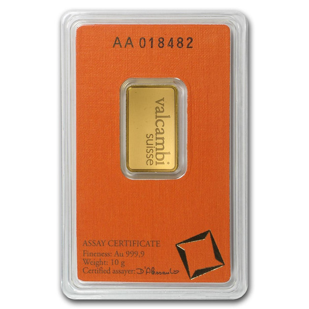 10 gram Gold Bar - Valcambi (Carded)