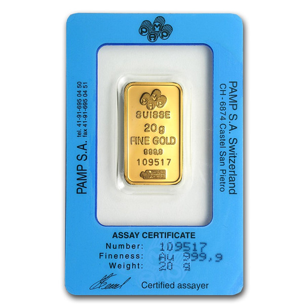 20 gram Gold Bar - Brand Varies (Carded)