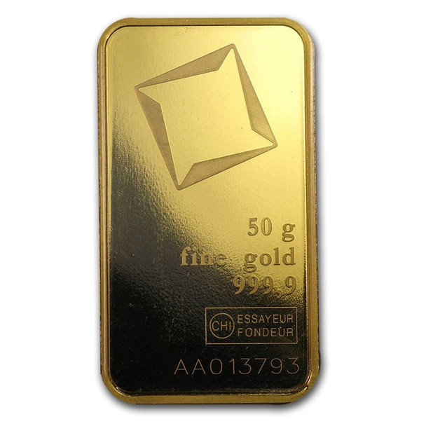 50 gram Gold Bar - Valcambi (Carded)