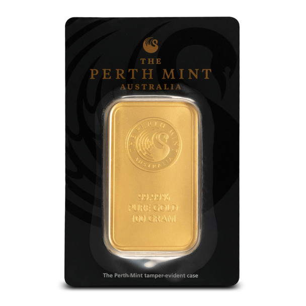 100 gram Gold Bar - Perth Mint (Carded)