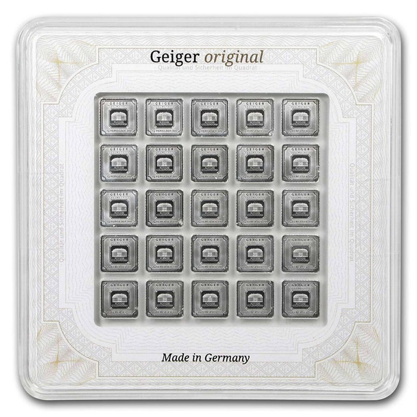 25 x 1 gram Silver Geiger Multicard Bar (In Assay)
