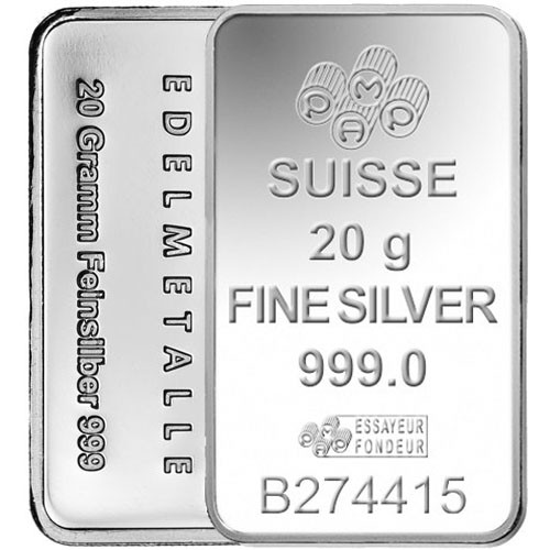 20 gram Silver Bar - Brand Varies (Carded)