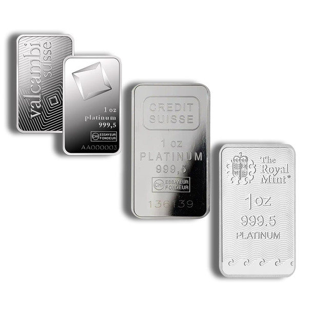 1 oz Platinum Bar - Brand Varies (Not in Card)