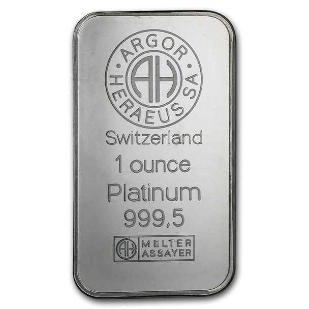 1 oz Platinum Bar - Argor-Heraeus (Carded)