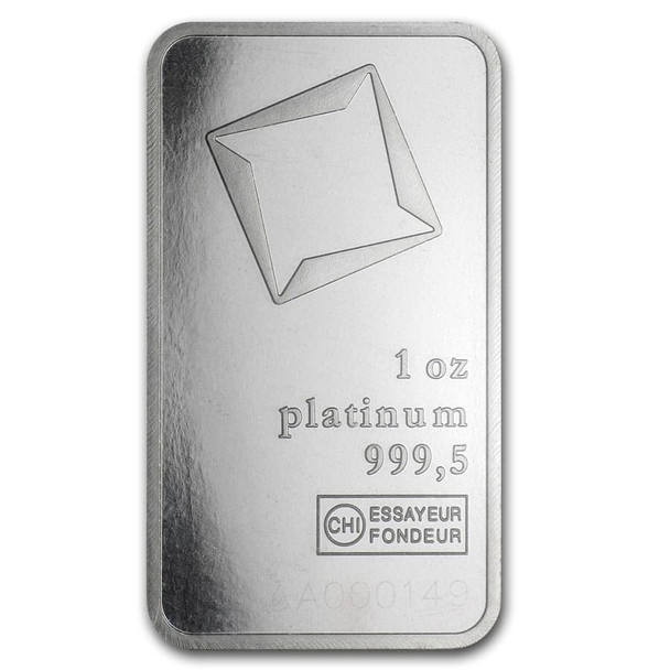 1 oz Platinum Bar - Valcambi (Carded)