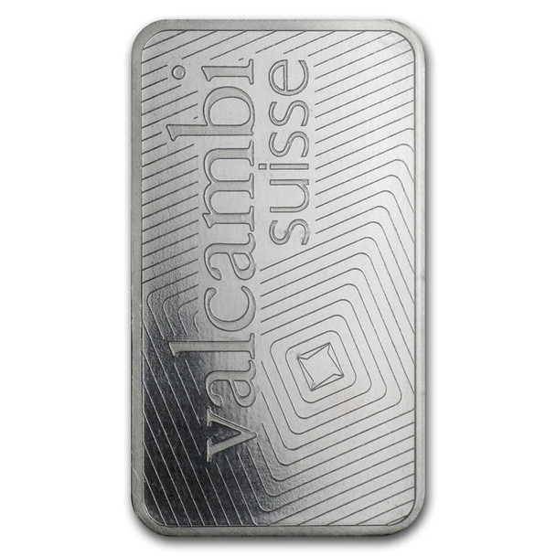 1 oz Platinum Bar - Valcambi (Carded)