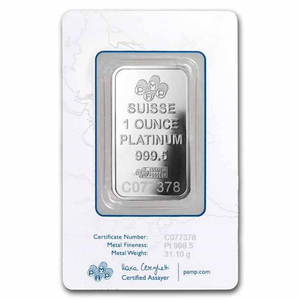 1 oz Platinum Bar - PAMP Fortuna (Carded)
