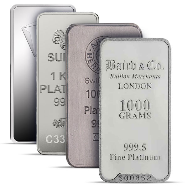 1 kilo Platinum Bar - Brand Varies .9995+