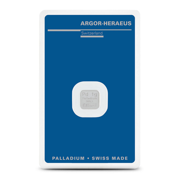 1 gram Palladium Bar - Argor-Heraeus (Carded)